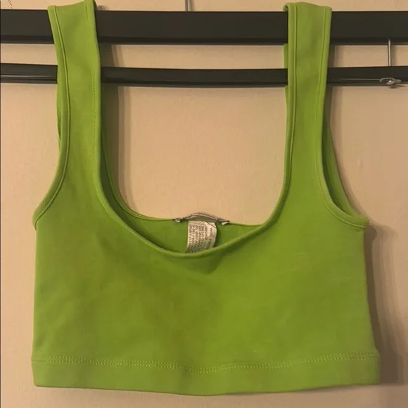 Zara Green Fitted Sleeveless Crop Top - Picture 3 of 3
